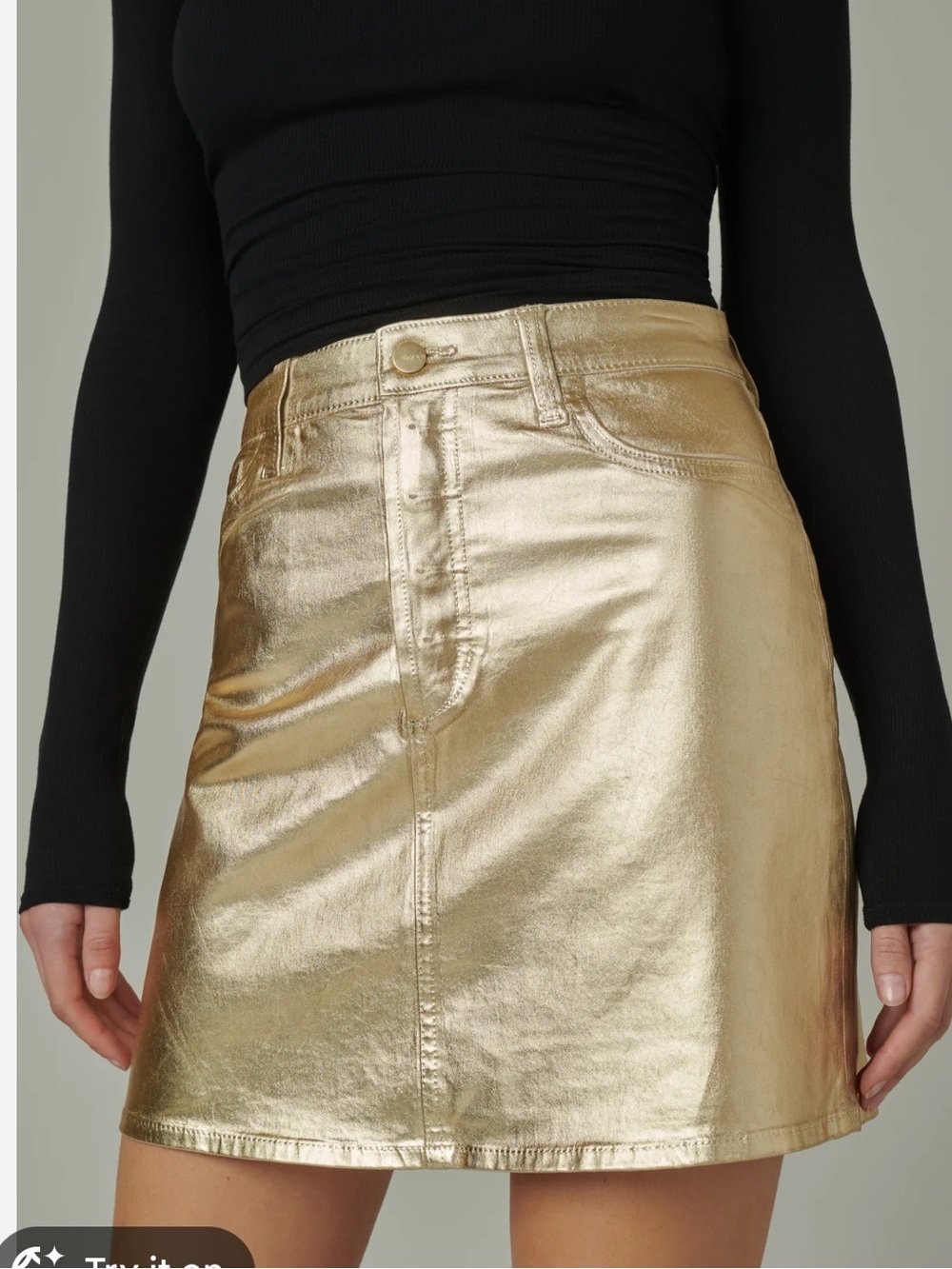 NEW $228 Sold Out Joe’s Cara Gold foil mini skirt women size 30